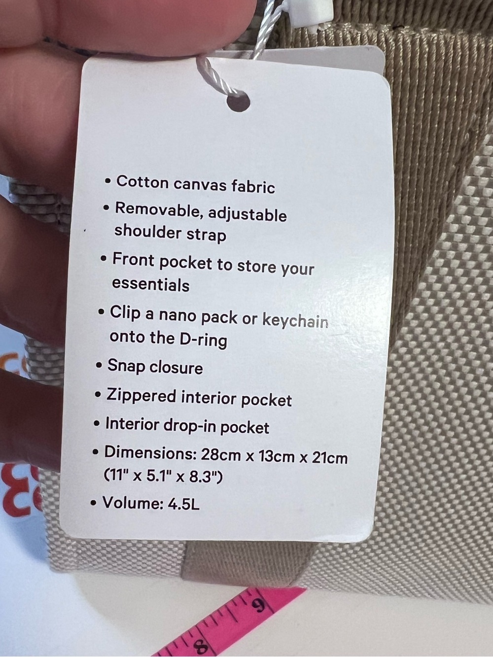 #722 NWT Lululemon 2Tone Canvas Tote Mini 4.5L MojaveTanLightIvory Rare Sold Out - Picture 5 of 8